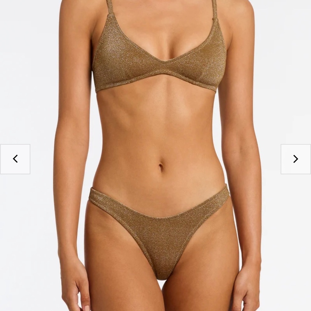 Triangle Glitter Gold Bikini Set